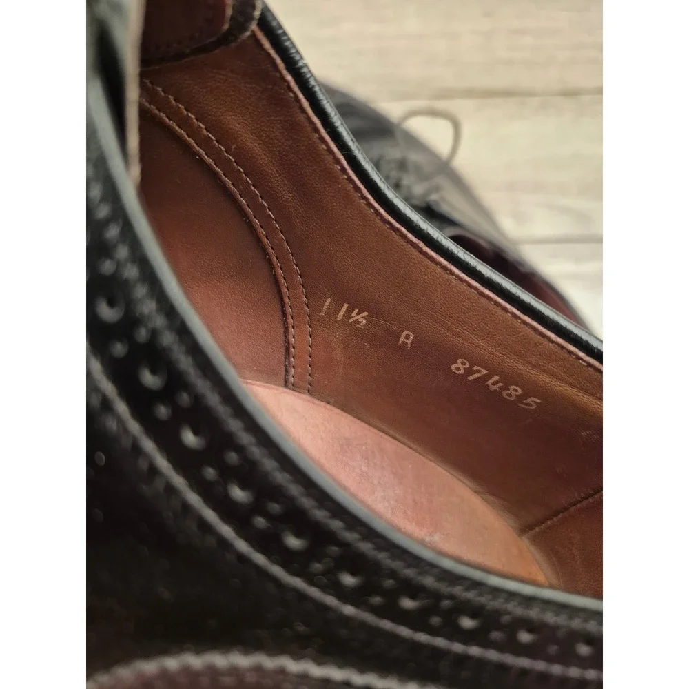 Allen Edmonds McAllister Wingtip Oxford Black Leather Dress Shoes Mens Sz 11.5 A